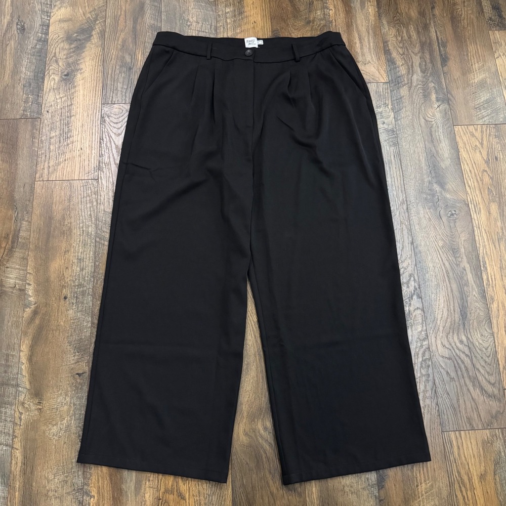 Princess Polly Black Wide Leg Pleated Trousers High Rise Pants Women‎ Offices 16